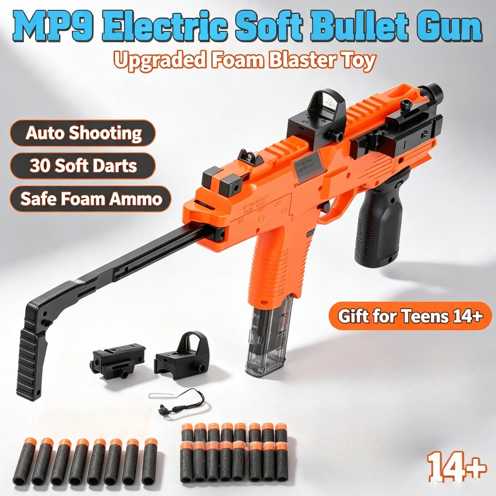 Foam Dart Gun - MP9 Elektrikli Oyuncak Silah Köpük Dart