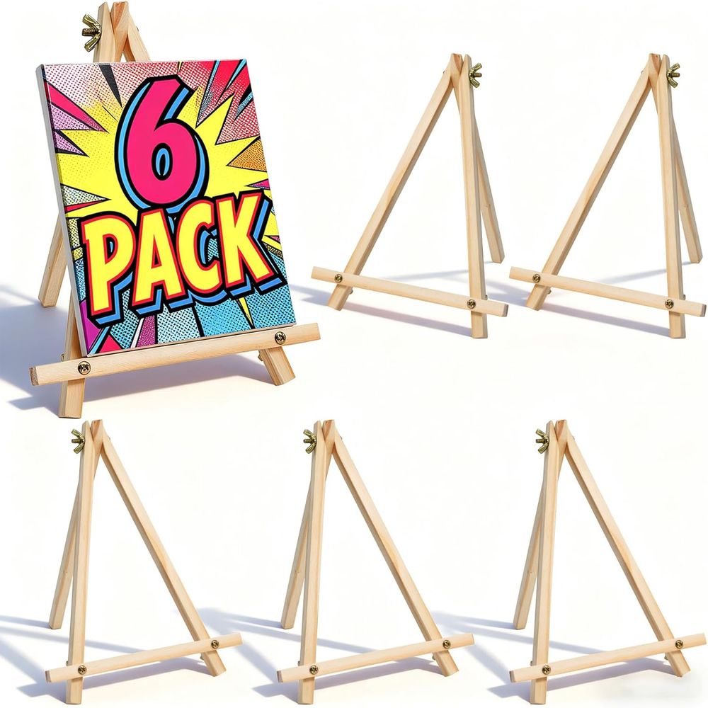 Kids Art Easel - 6'lı Paket 9 İnç Ahşap Şövale,
