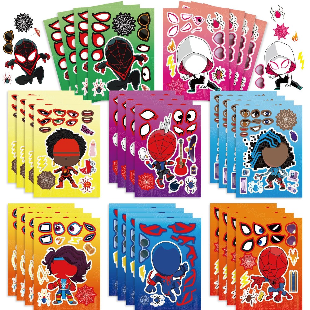 Kids Toys Supplier - 8/24 adet Örümcek Adam Bulmaca Çıkartmaları
