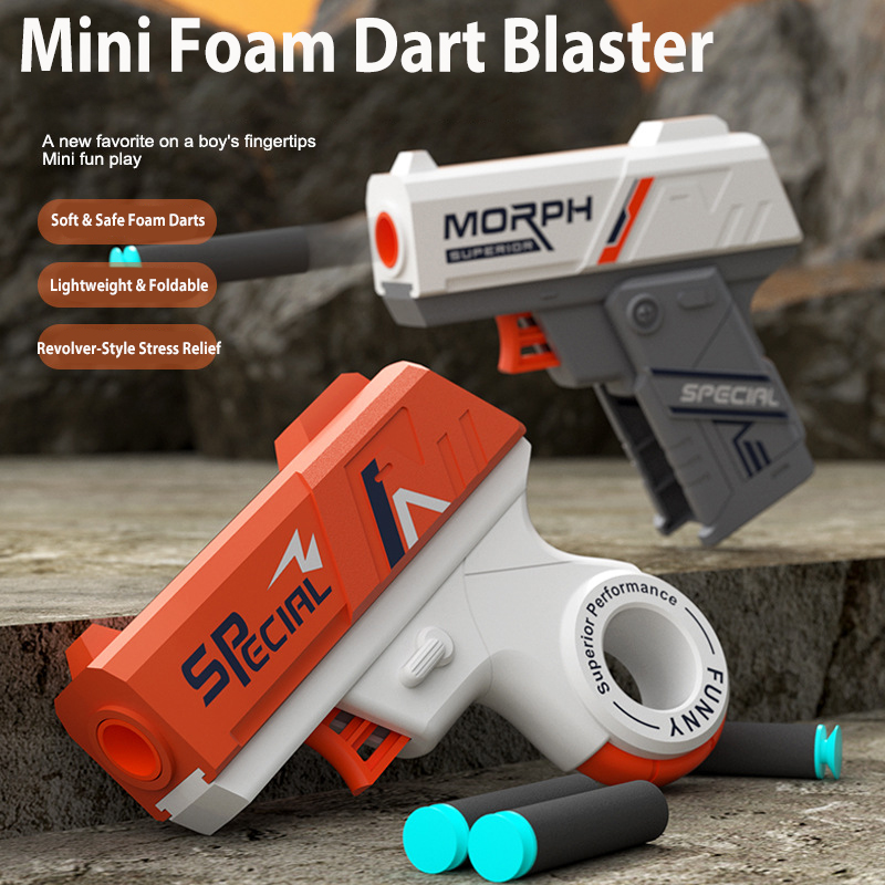 Foam Dart Gun - 2'li Paket Katlanabilir ve Döner Mini