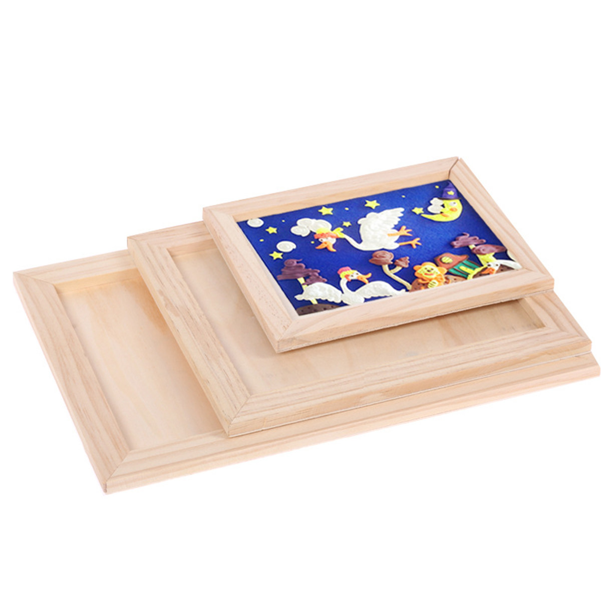 Kids Art Easel - 2 adet boş ahşap resim çerçevesi