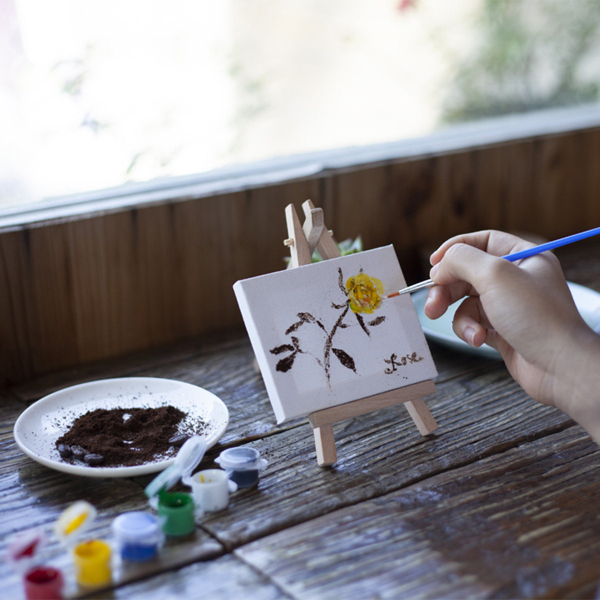 Kids Art Easel - 10 adet Mini ahşap şövale sıkı