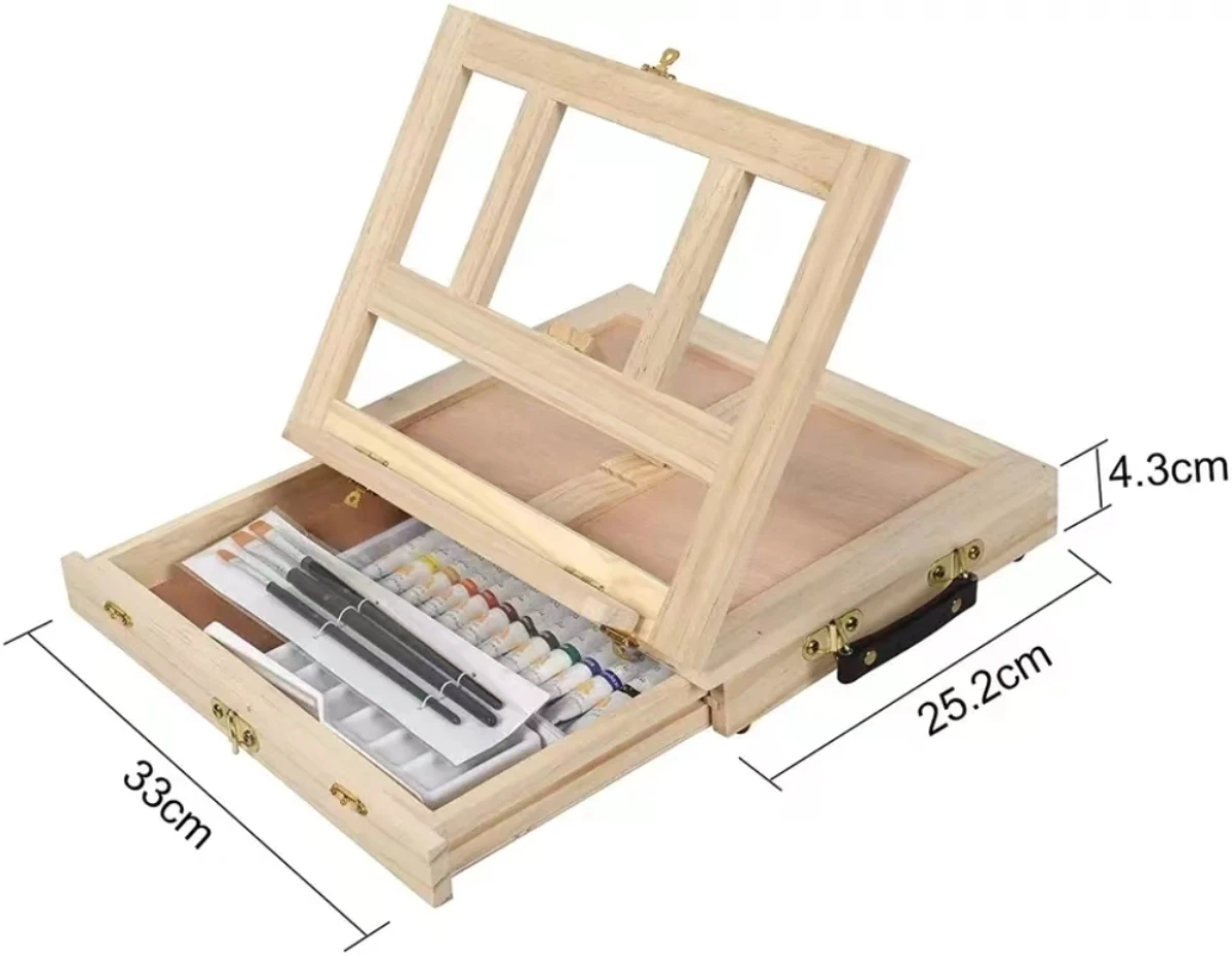Kids Art Easel - Taşınabilir Ahşap Masa Şövale Sanatçılar Ve