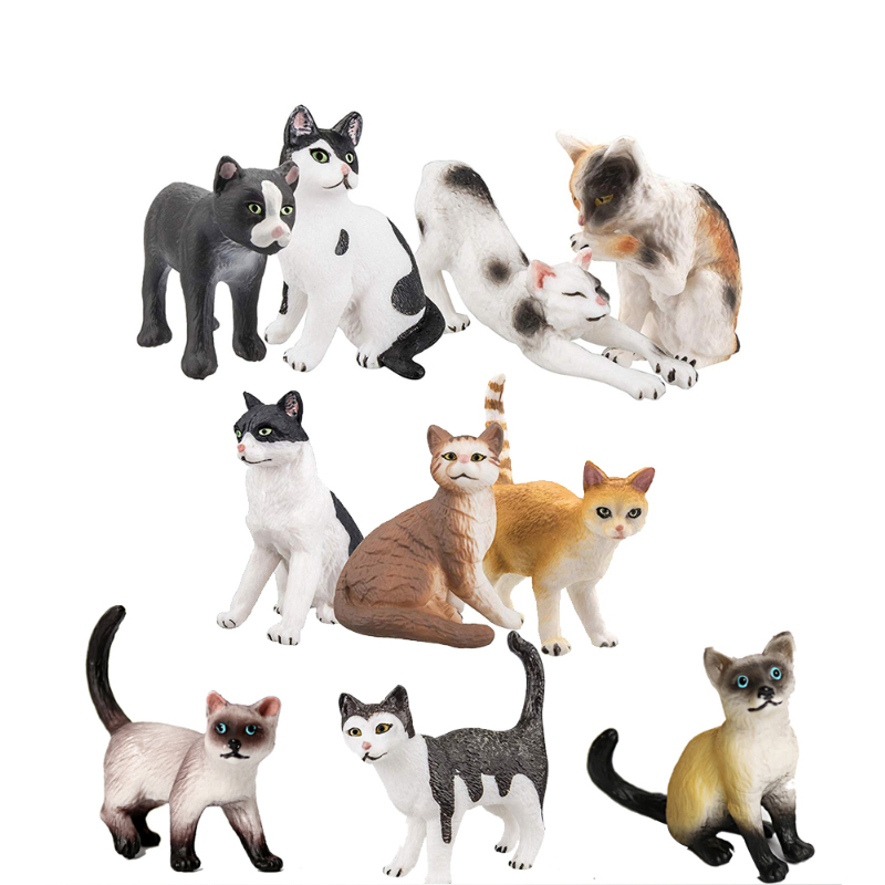 Sandbox Play Set - Kedi Model Oyuncaklar Çiftlik Hayvanları Minyatürleri