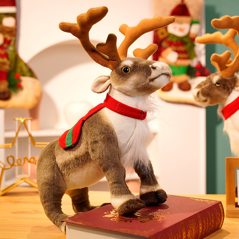 Best Kids Toys Xmas - Simülasyon Ren Geyiği Peluş Oyuncak Noel