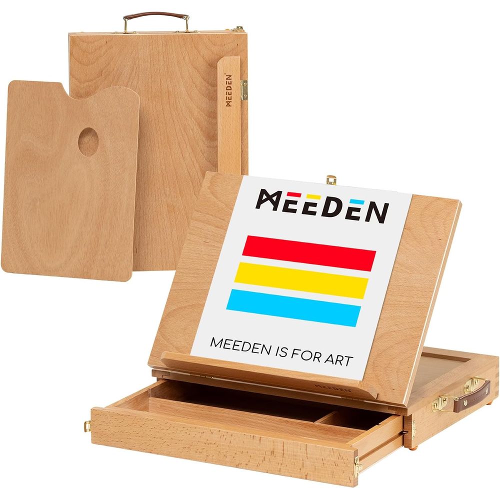 Kids Art Easel - Taşınabilir Masif Ahşap Masa Üstü Şövale,