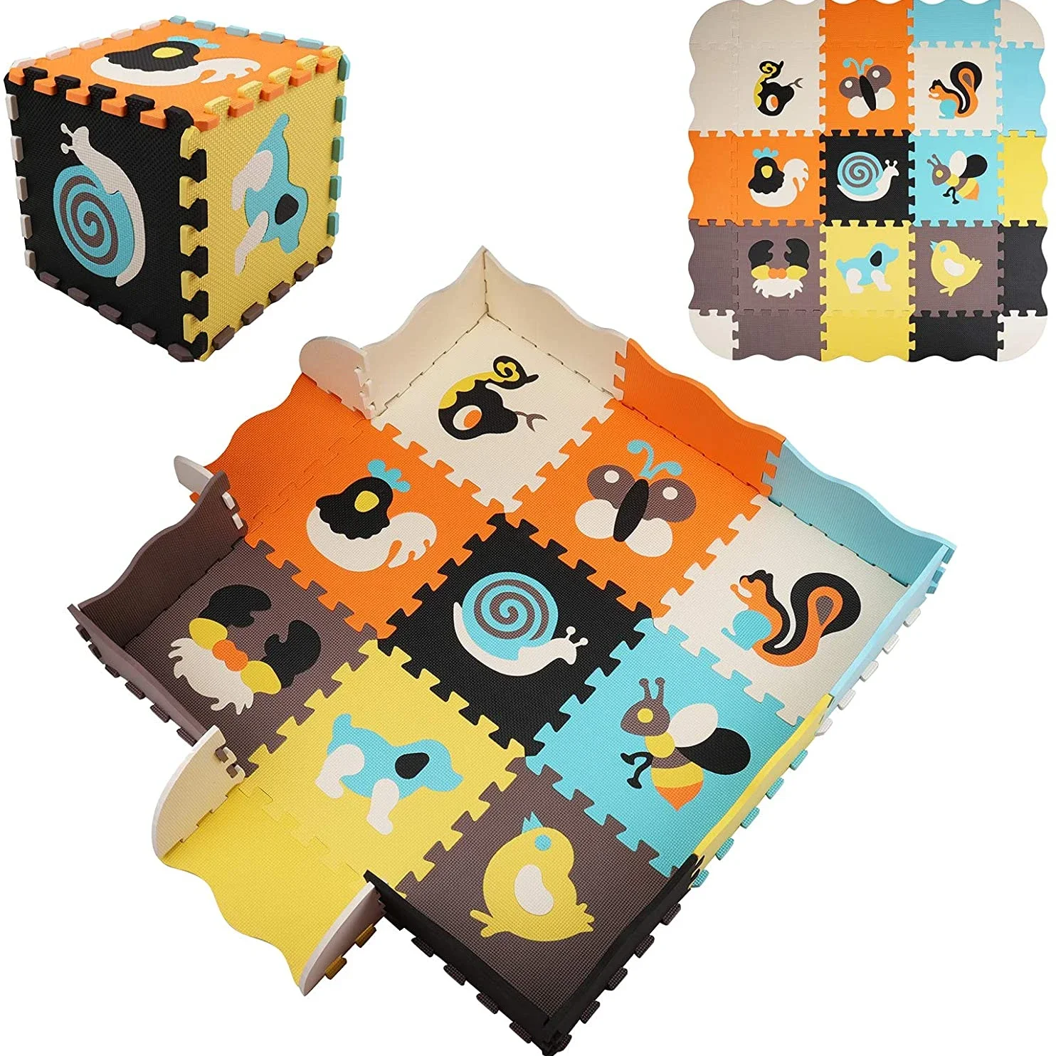 Kids Yoga Toys - Hayvan Desen Bebek oyun matı Bulmaca